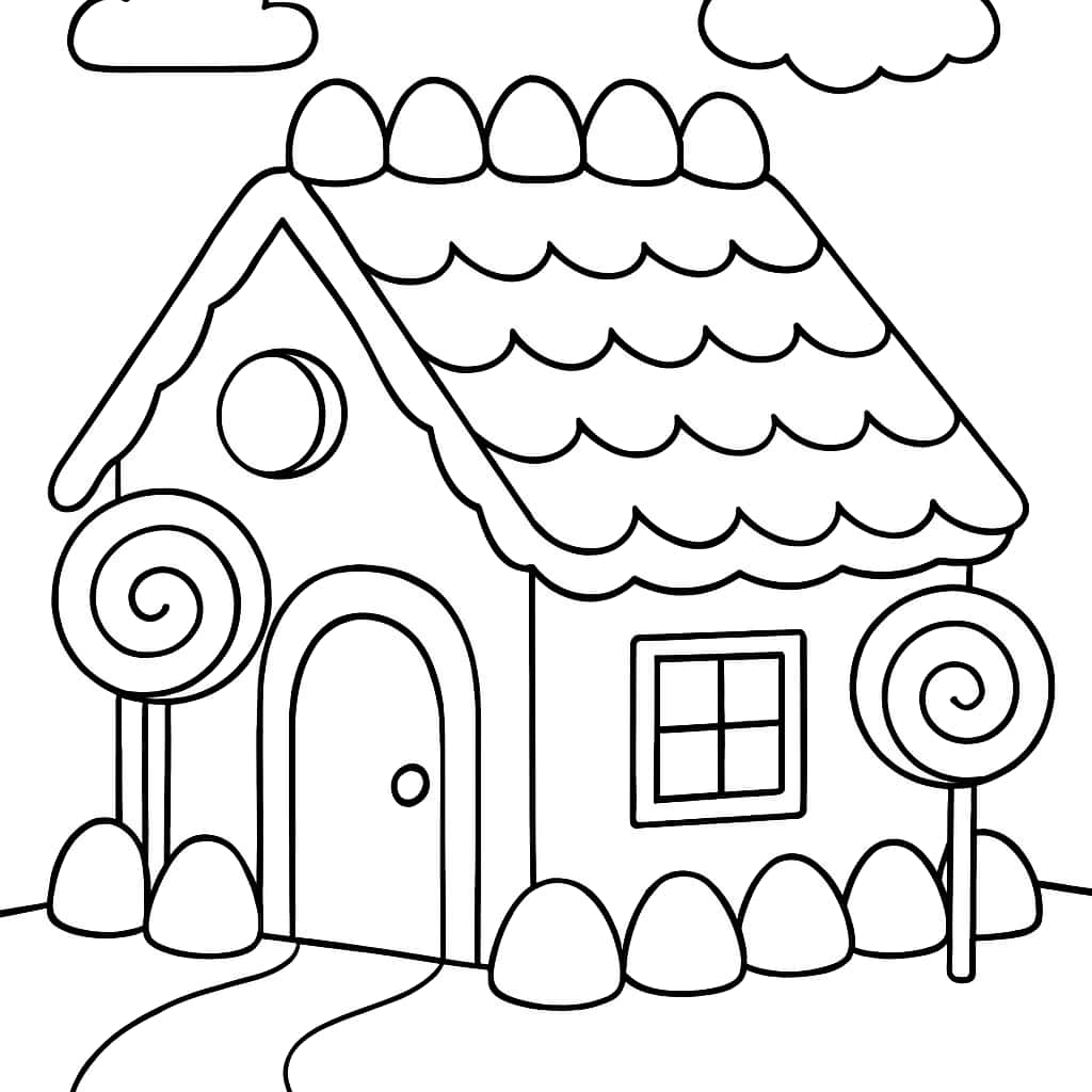 Gingerbread House Coloring Pages - Easy Printables for Toddlers