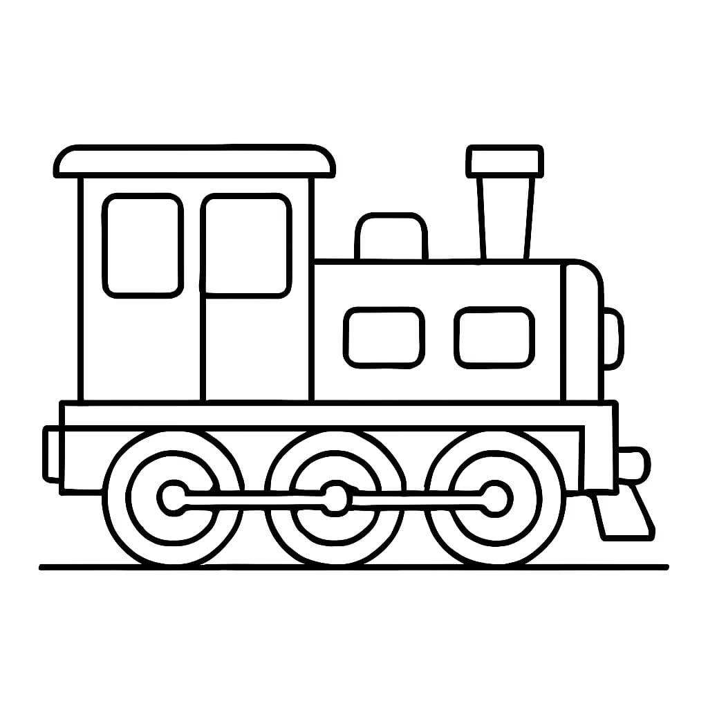 Train Coloring Pages – Simple Train Side for Toddlers