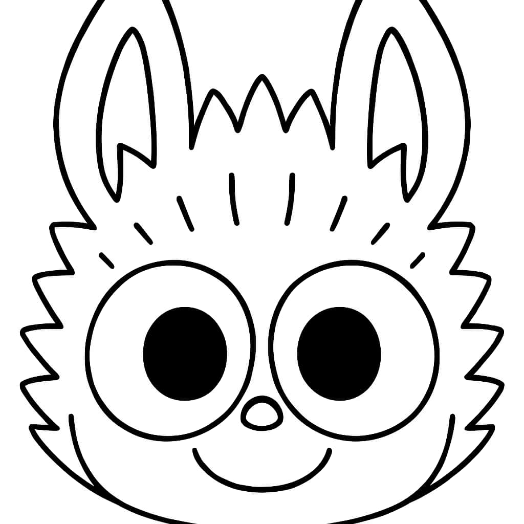 Labubu Malvorlagen - Einfaches Labubu-Gesicht zum Ausmalen