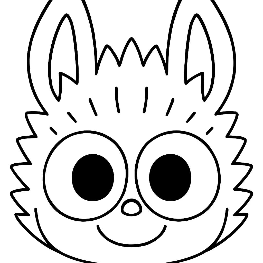 Labubu Malvorlagen – Einfaches Labubu-Gesicht zum Ausmalen