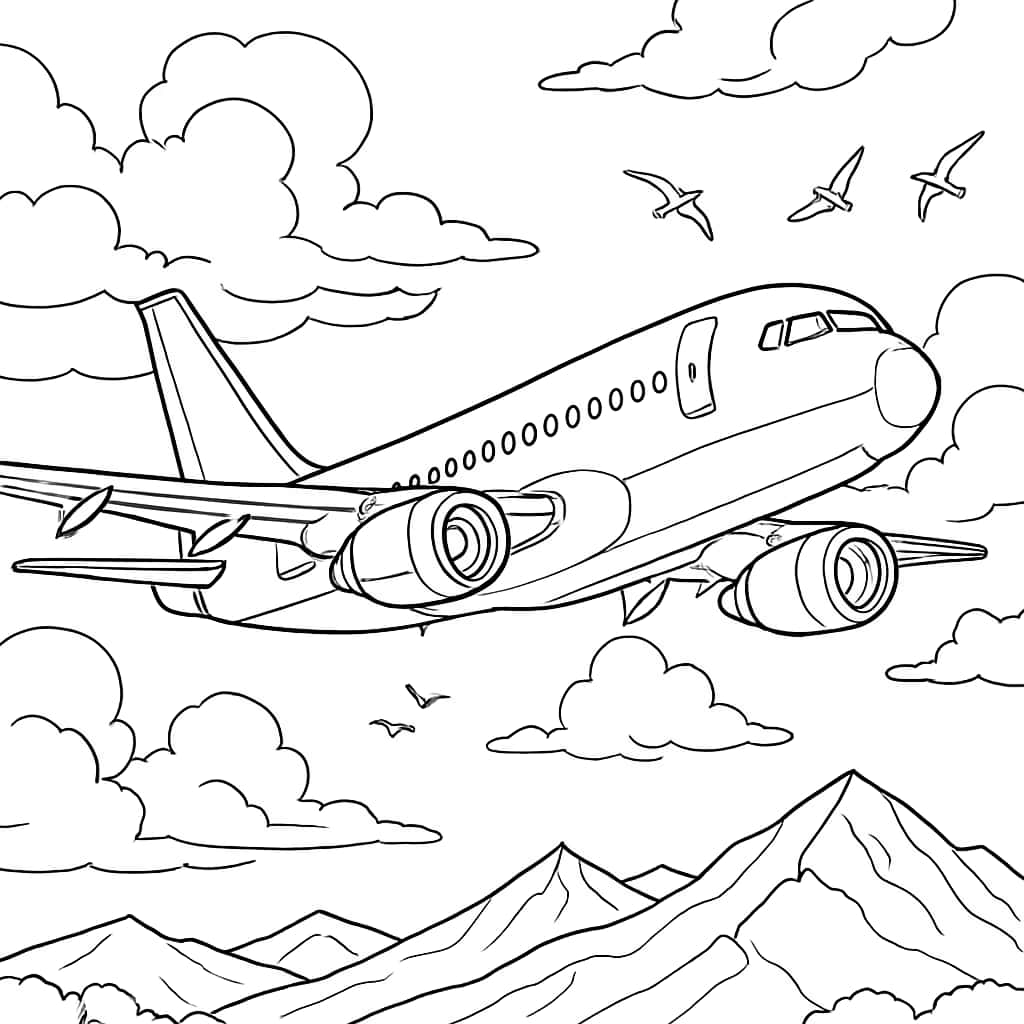 Airplane Coloring Pages - Airplane Adventure in the Sky