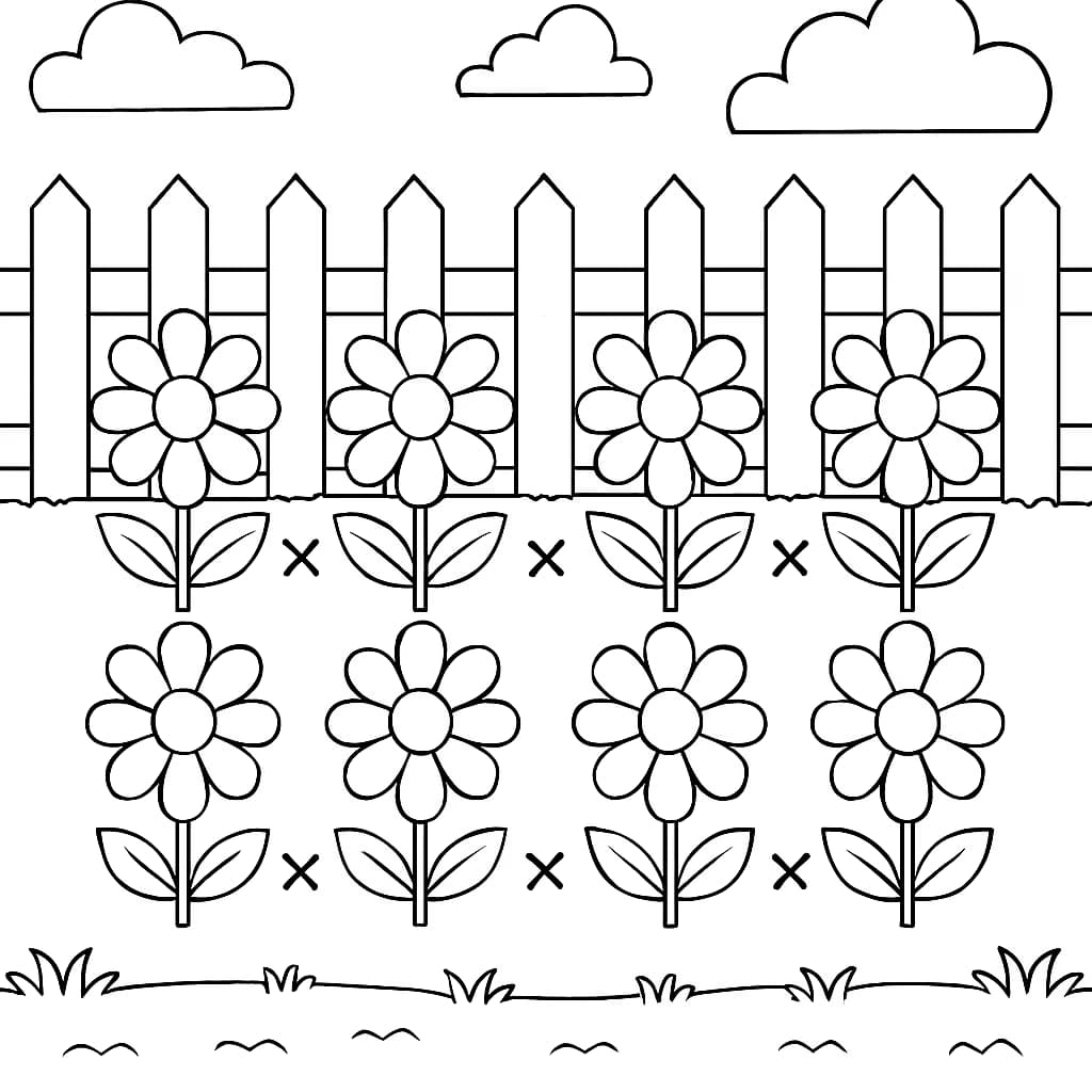 Multiplication Garden Coloring Pages