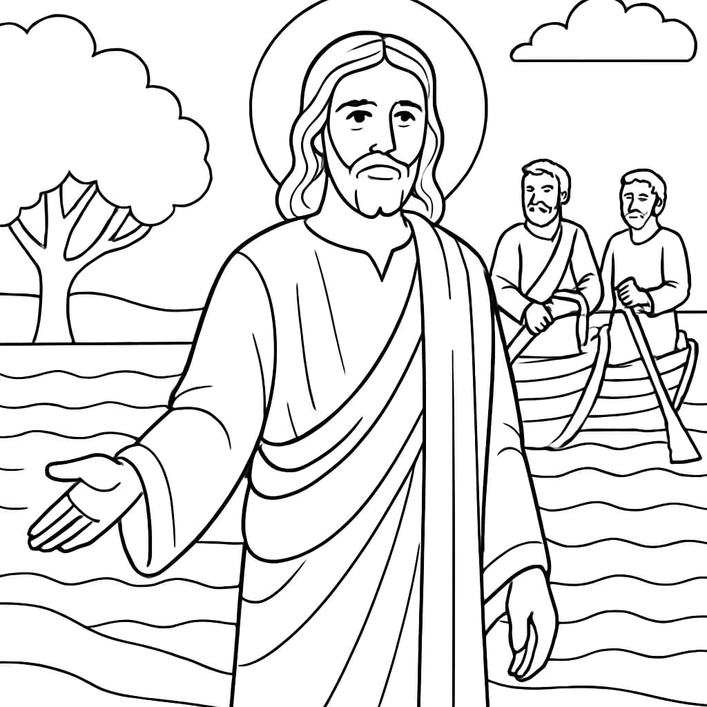 Jesus Ausmalbilder – Jesus ruft die Jünger