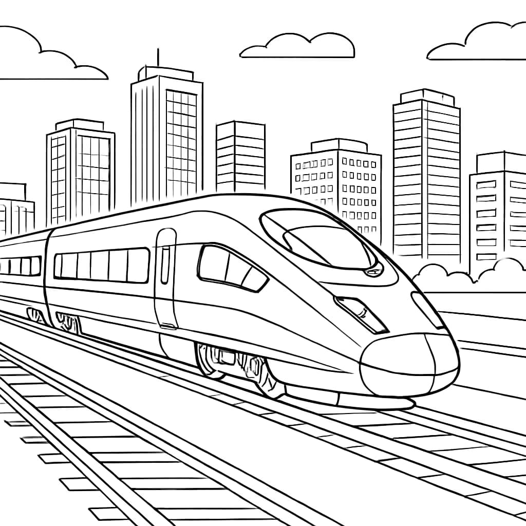 Train Coloring Pages – Modern Bullet Train Printable for All Ages