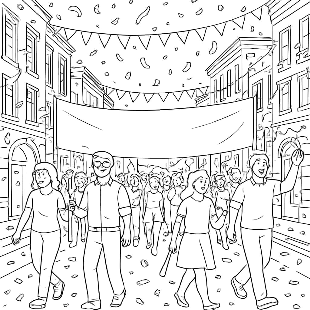 March Parade Festival Coloring Pages