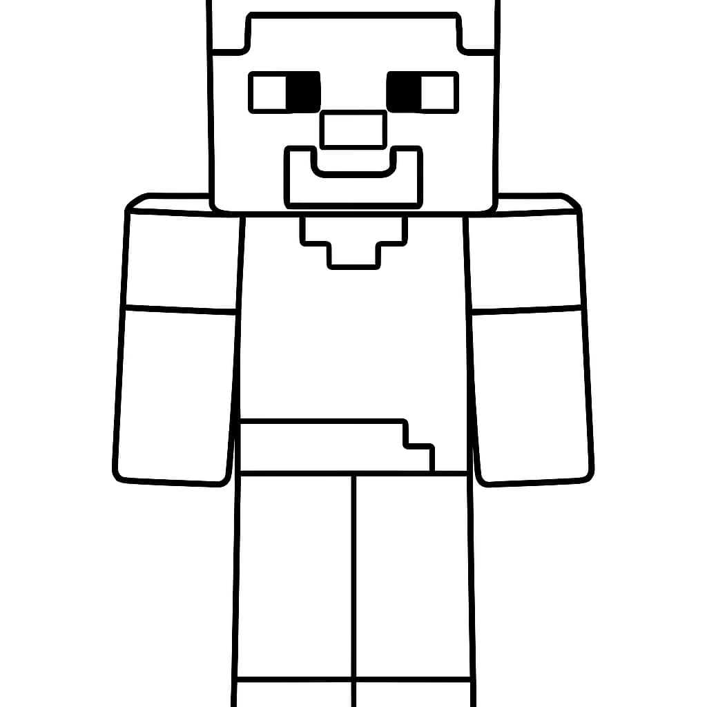 Minecraft Coloring Pages – Steve Standing for Kids