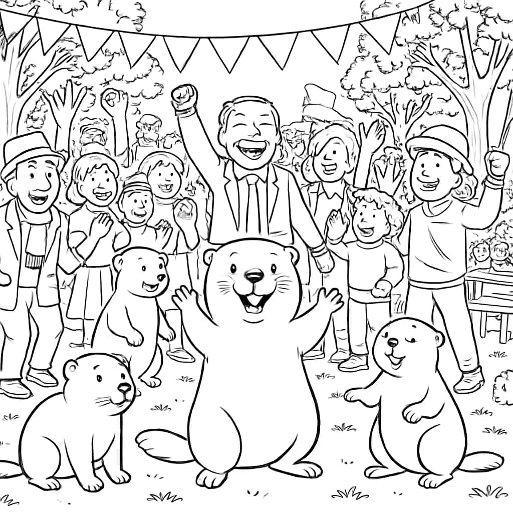 Groundhog 컬러링 페이지