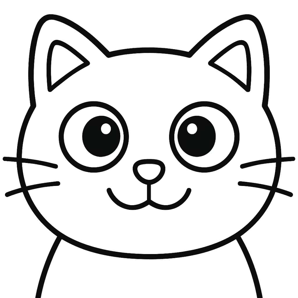 고양이 색칠하기 페이지 | 귀여운 고양이 얼굴