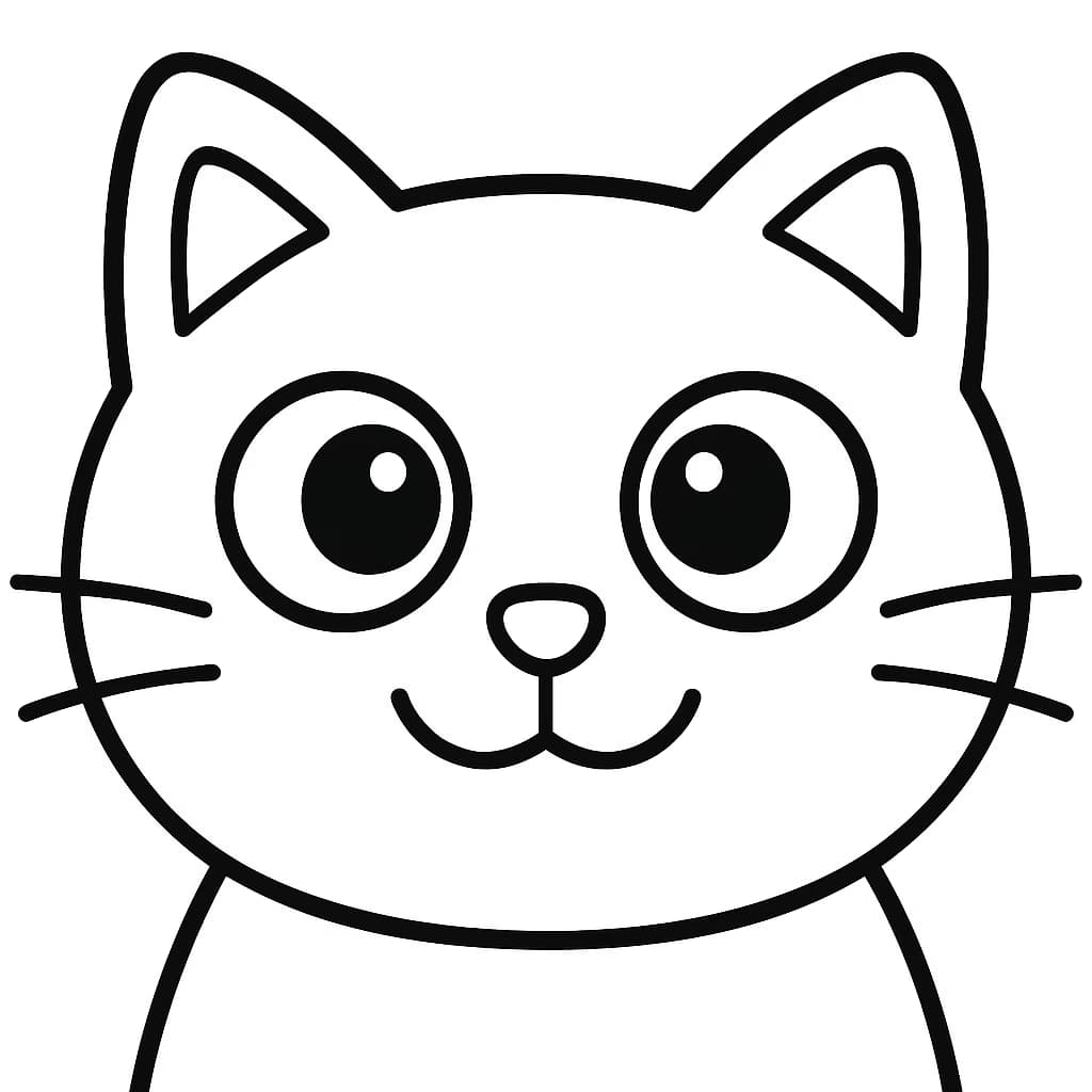 고양이 색칠하기 페이지 | 귀여운 고양이 얼굴