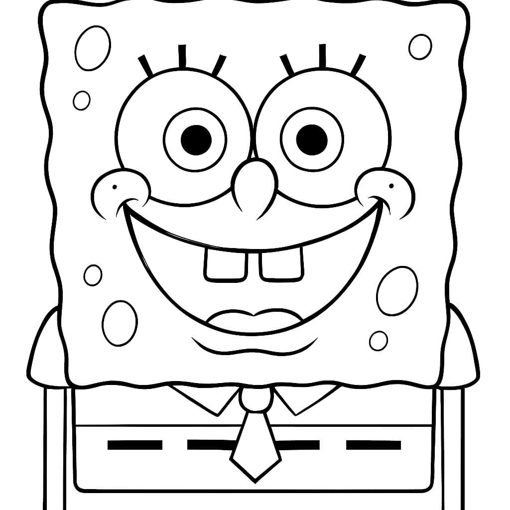 SpongeBob 涂色页:快乐笑脸