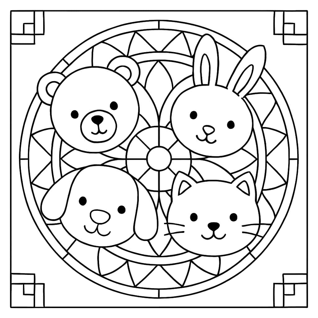 Мандалы для раскрашивания: животные для детей