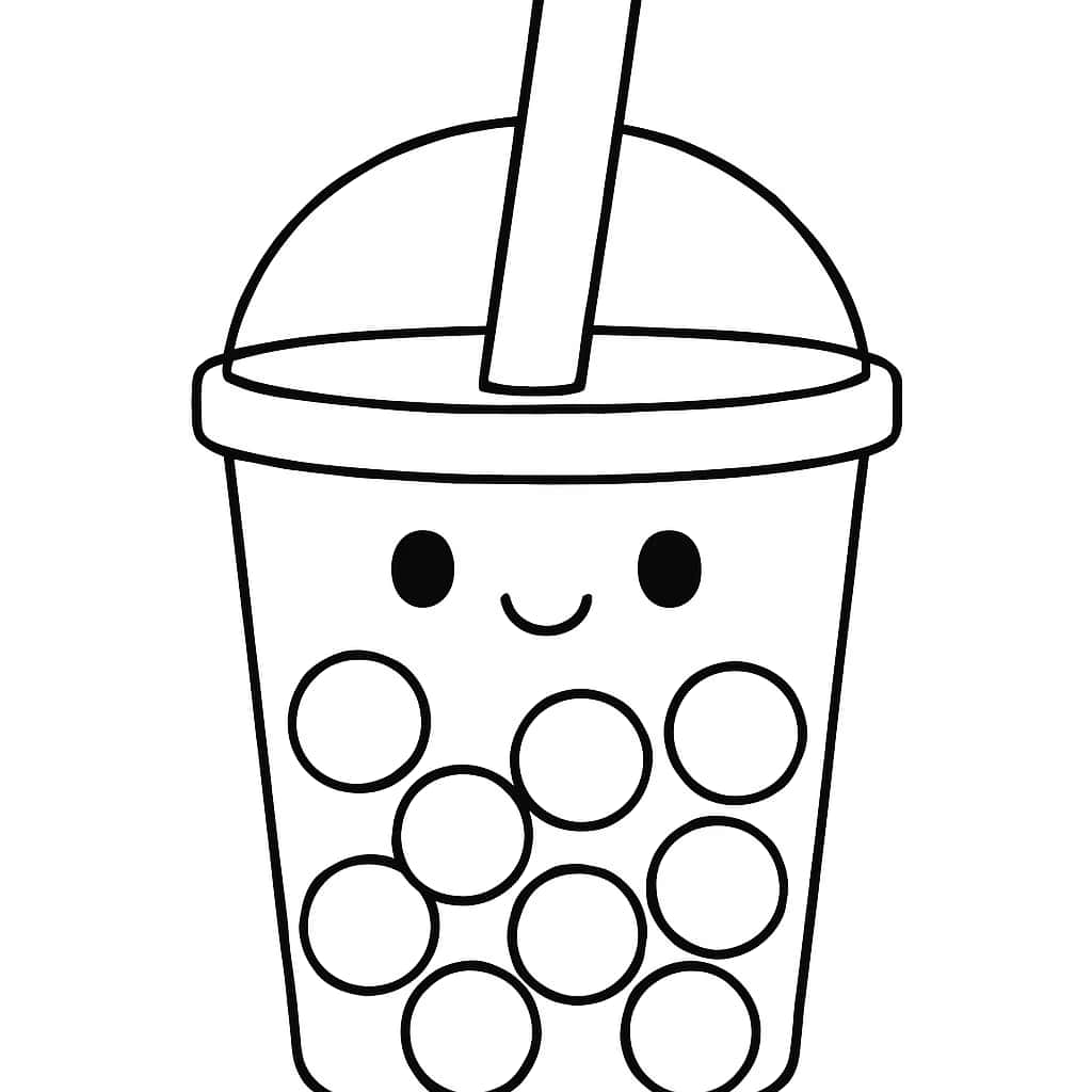 Boba Coloring Pages - Cute Boba Cup for Toddlers