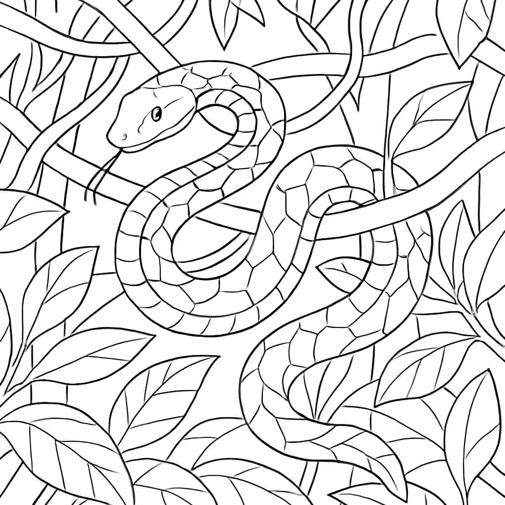 Jungle Snake Coloring Pages