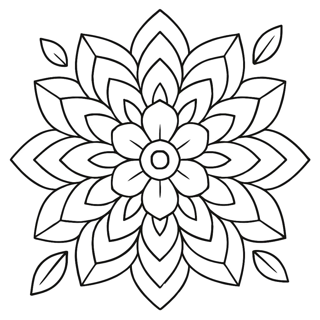 Мандала раскраски с листьями — Mandala Coloring Pages