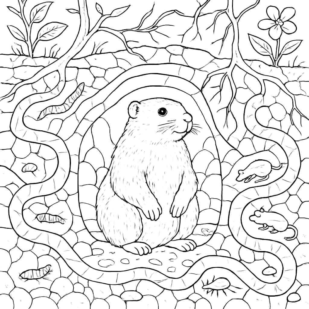 Groundhog 색칠하기 페이지