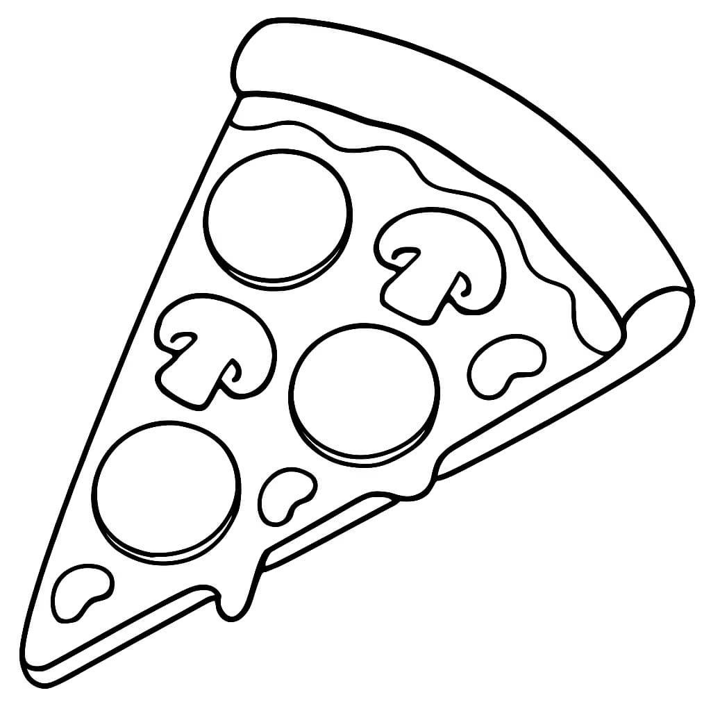 Pizza Coloring Pages – Simple Pizza Slice Coloring Page for Toddlers