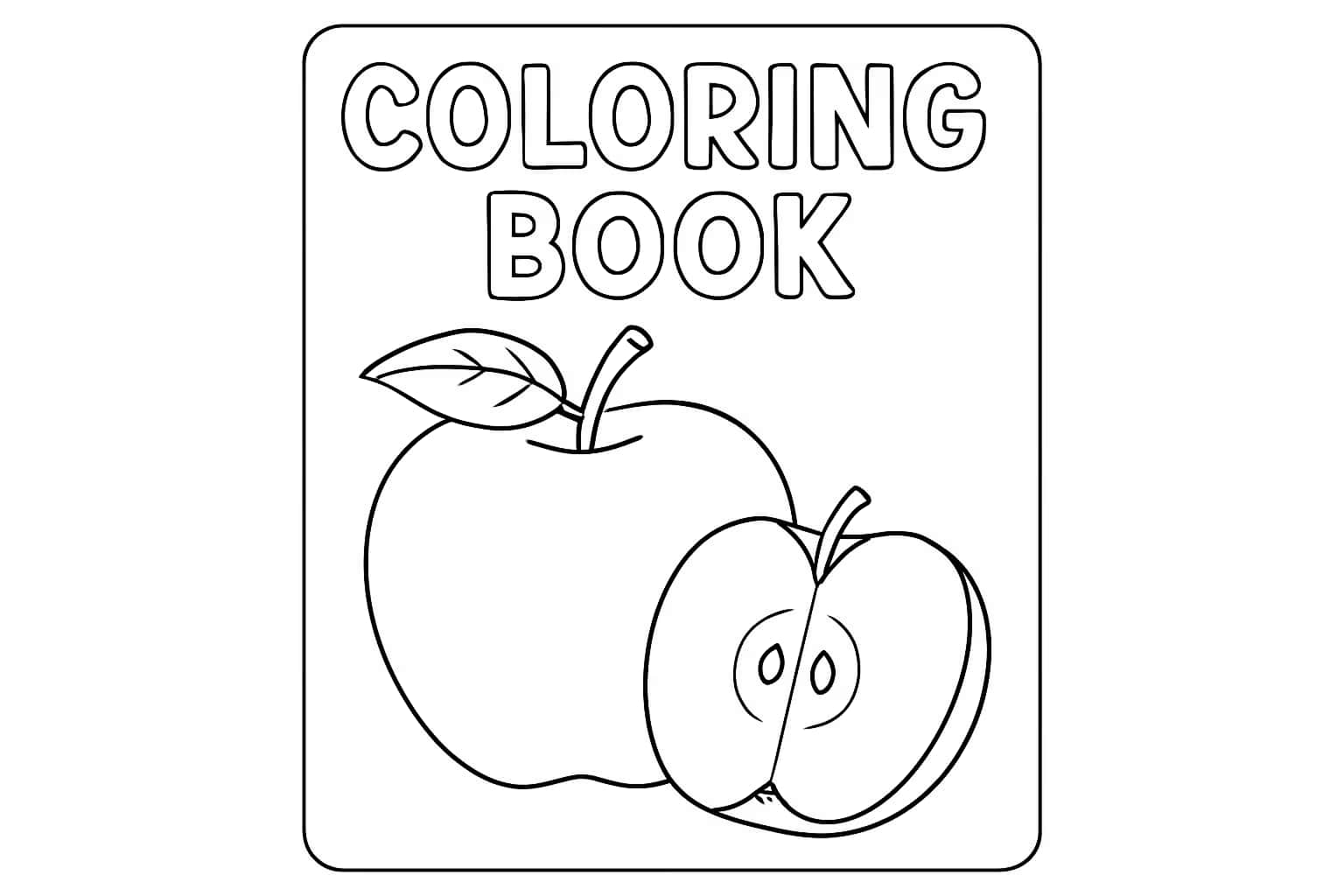 蘋果涂色頁 | 可打印水果線稿