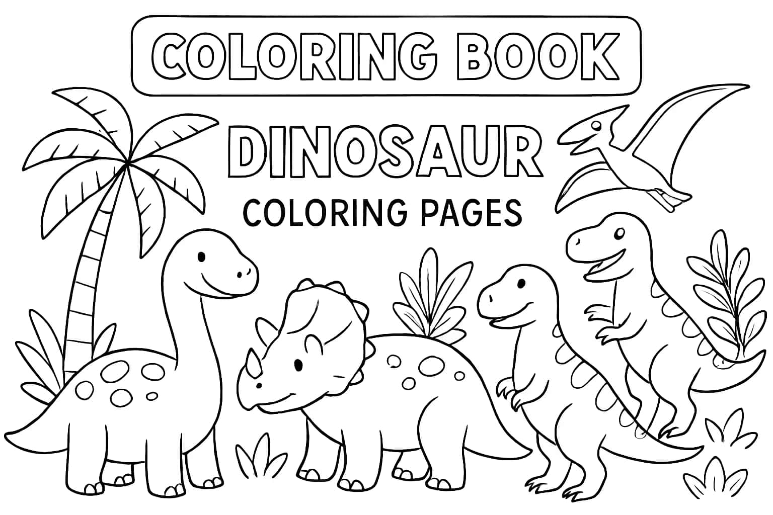 恐龙涂色页 - 儿童专属恐龙主题涂色书