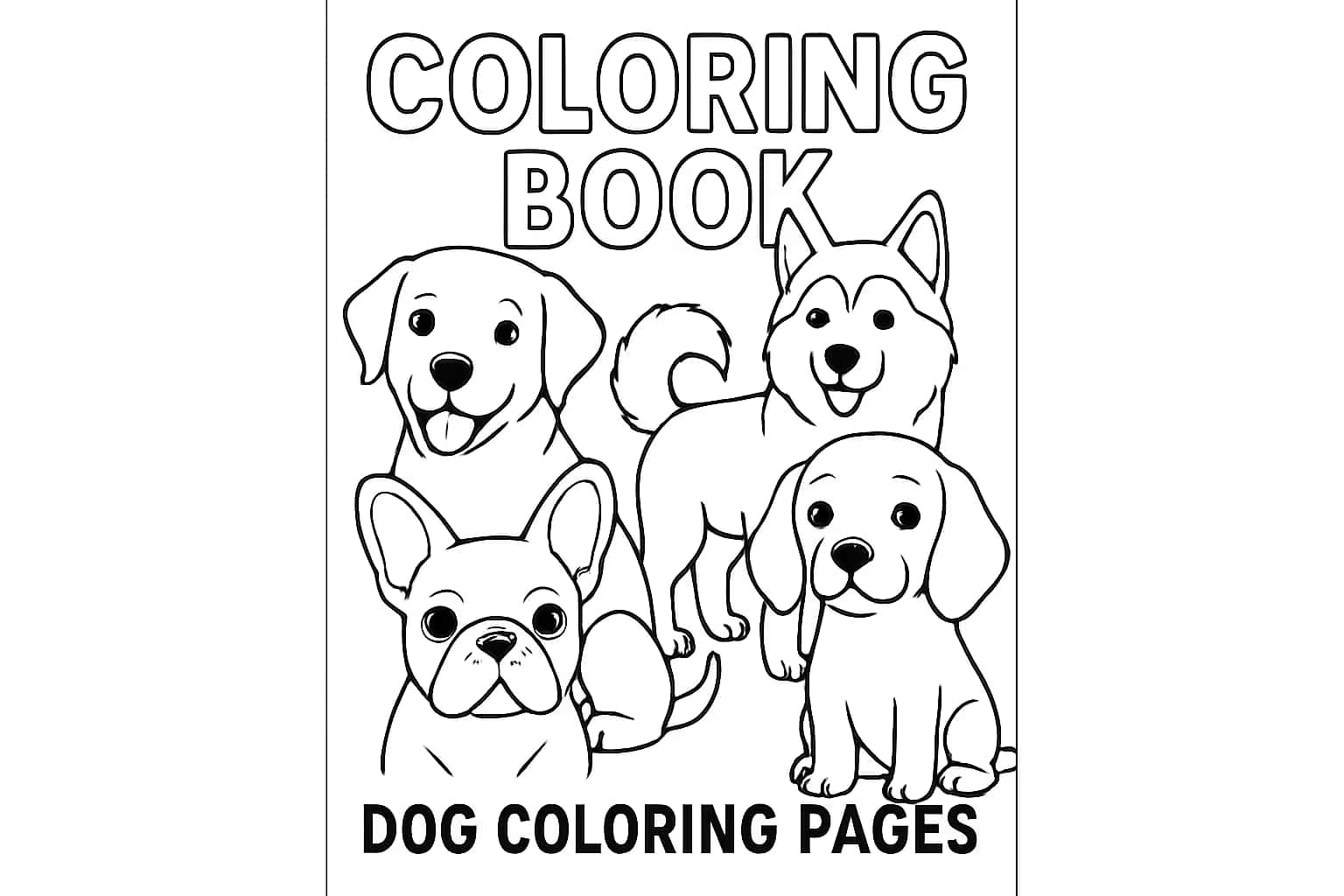 Pages de coloriage de chiens pour enfants - À imprimer
