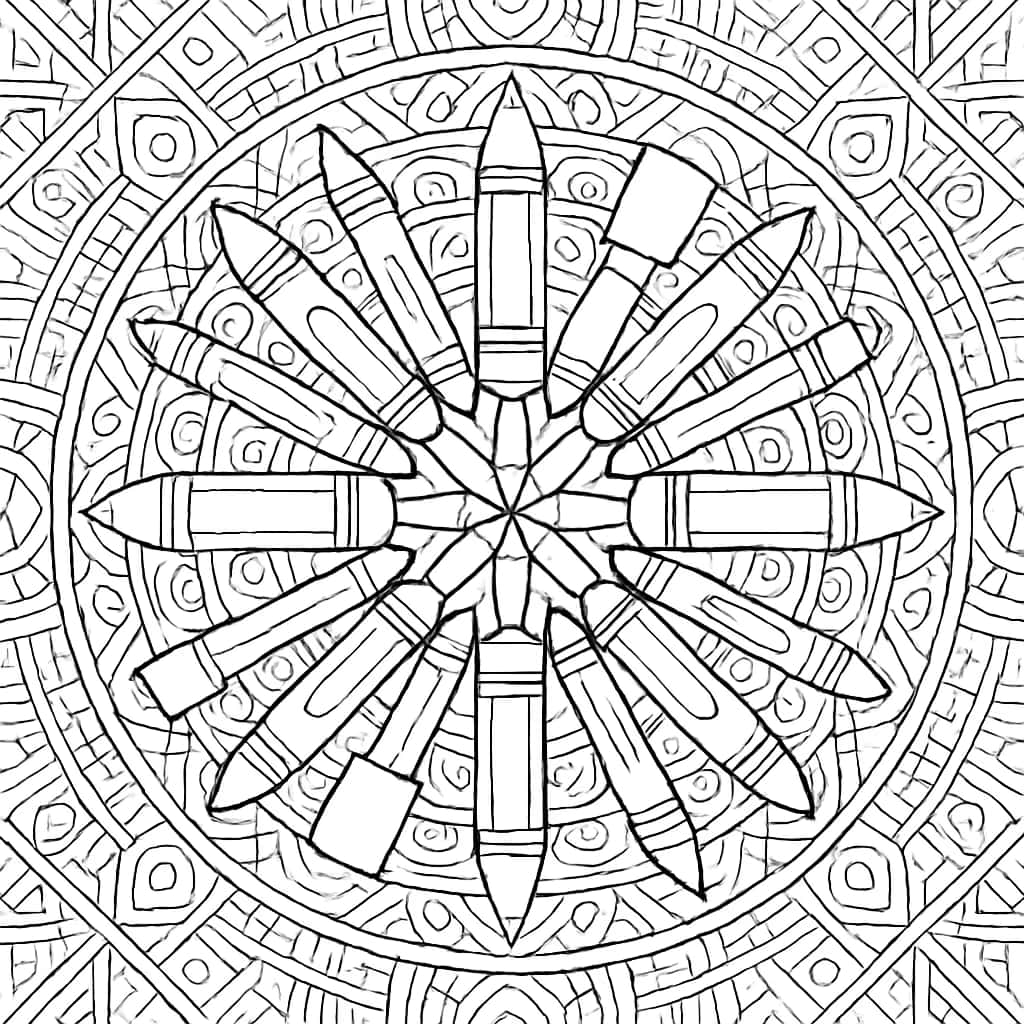 Crayon Coloring Pages Mandala per Adulti