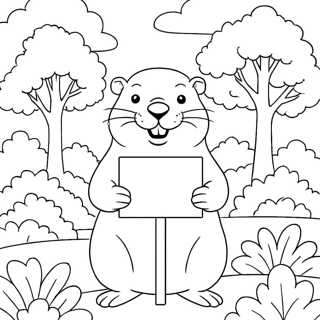 그라운드혹 데이 컬러링 페이지