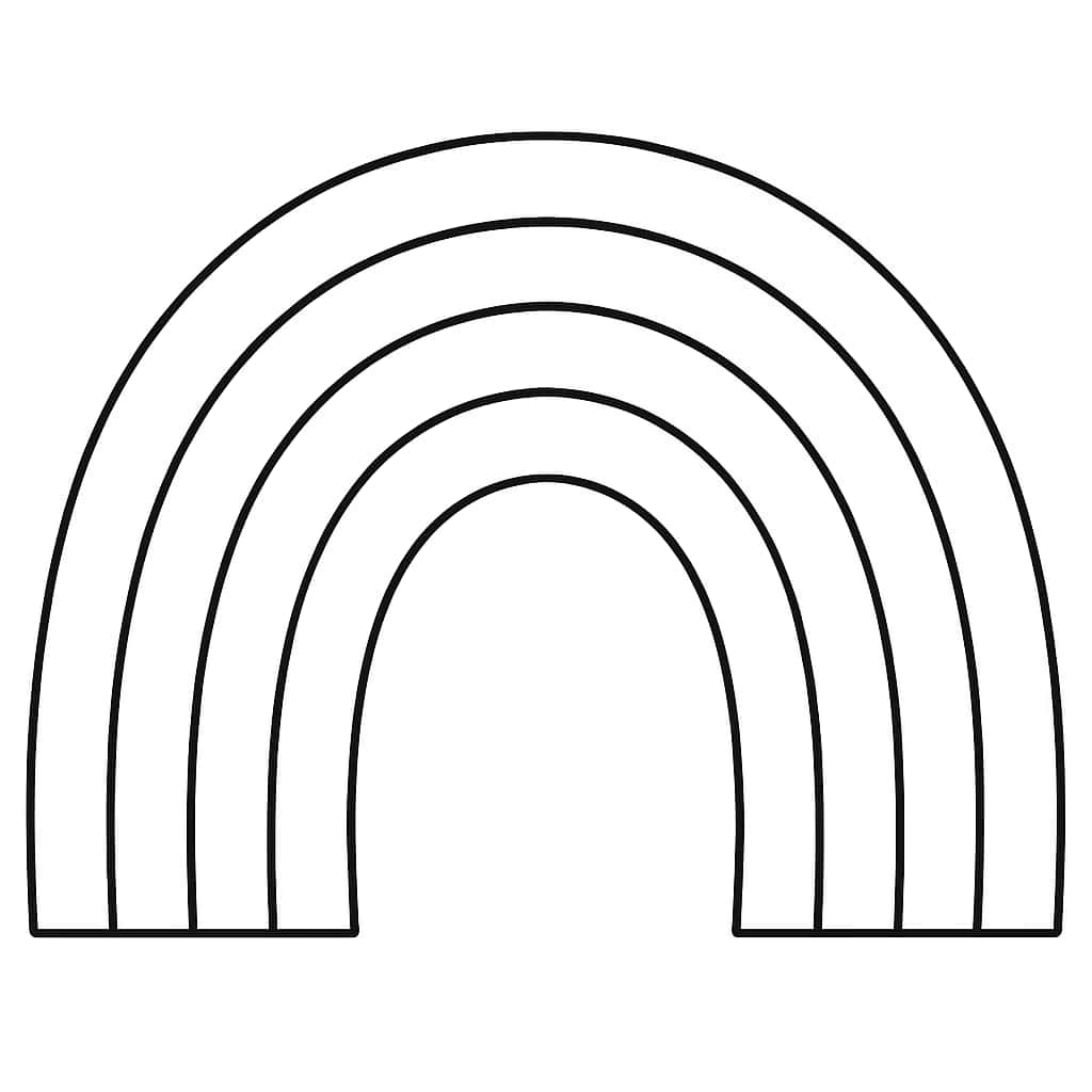 Página de Colorir Arco-Íris Simples