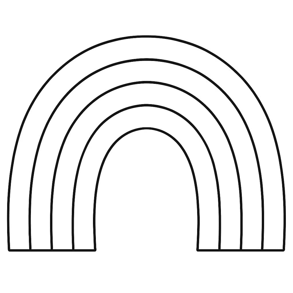 Página de Colorir Arco-Íris Simples