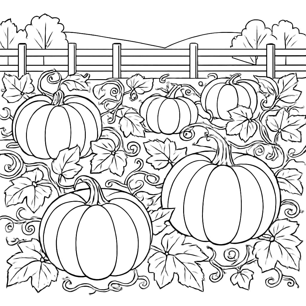 Vegetables Coloring Pages | Pumpkin Patch Coloring Page