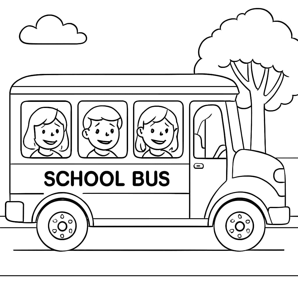 Kindergarten Coloring Pages – School Bus Printable for Kids