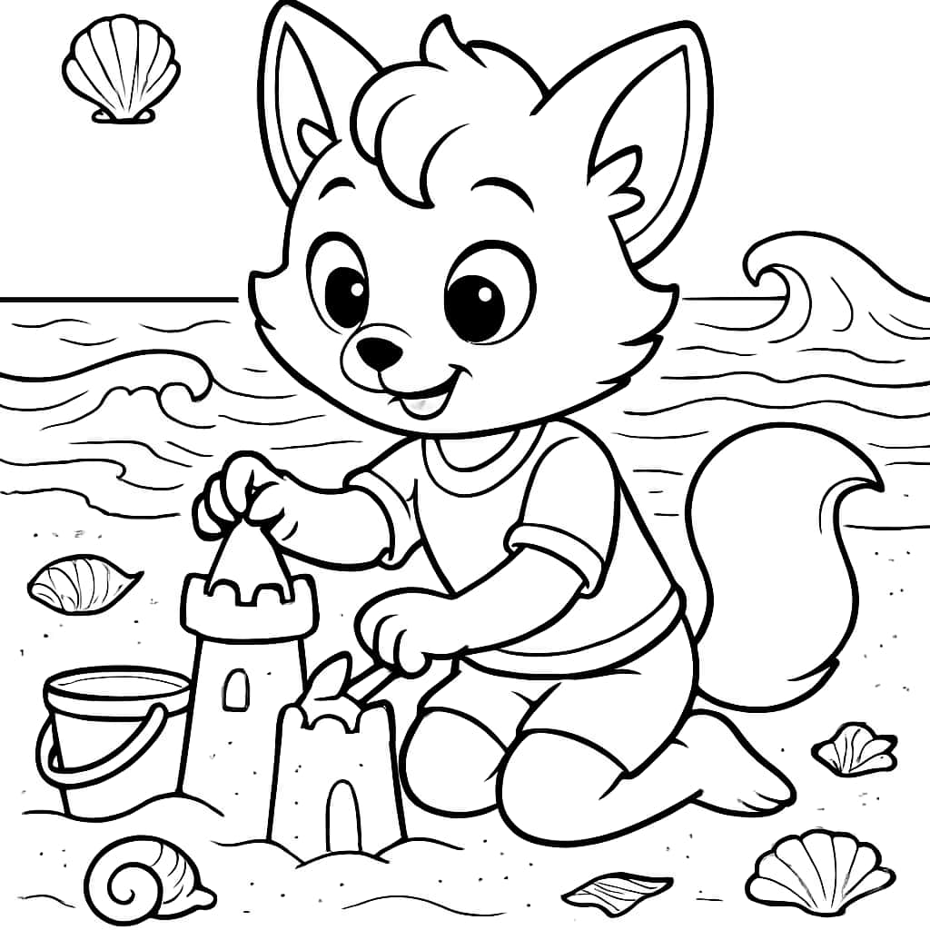 Sprunki Coloring Pages - Sprunki Building Sandcastle Printable