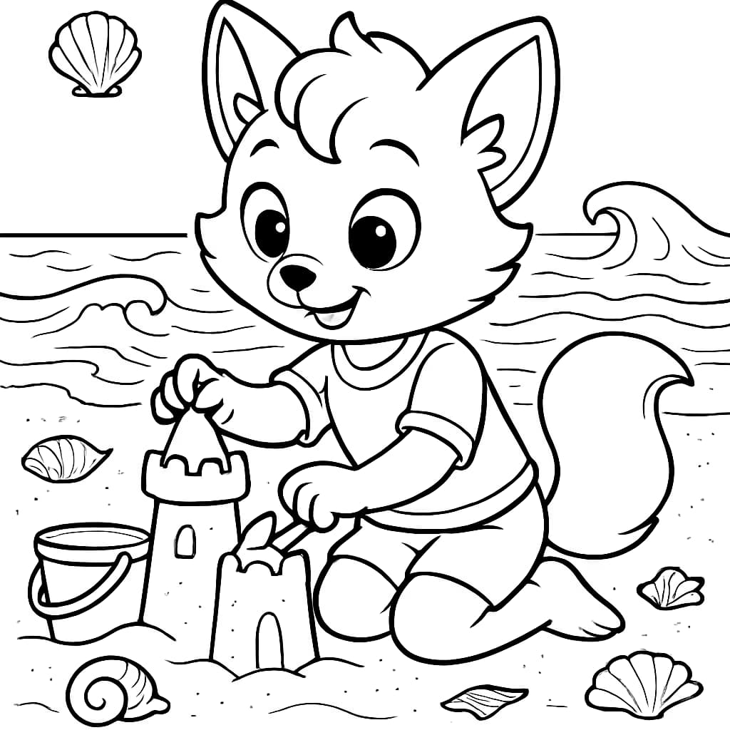 Sprunki Coloring Pages – Sprunki Building Sandcastle Printable