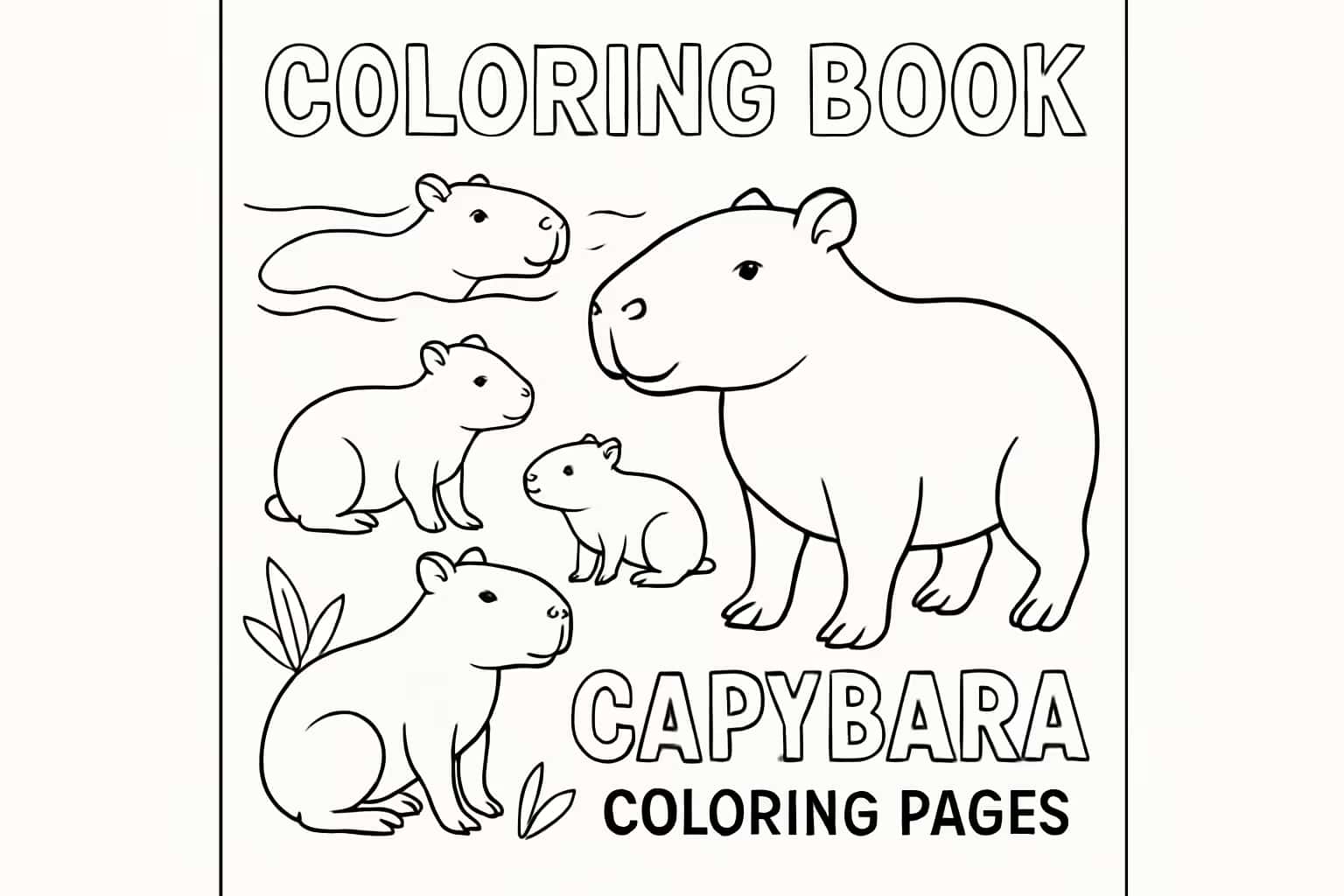 Capybara Coloring Pages | Free Printable Animal Sheets for All Ages