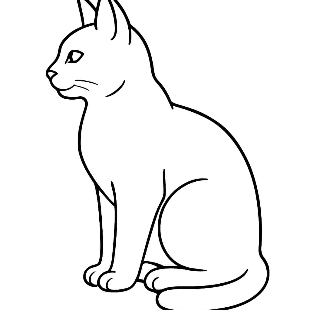 Pages de coloriage esthétique - Profil de chat mignon