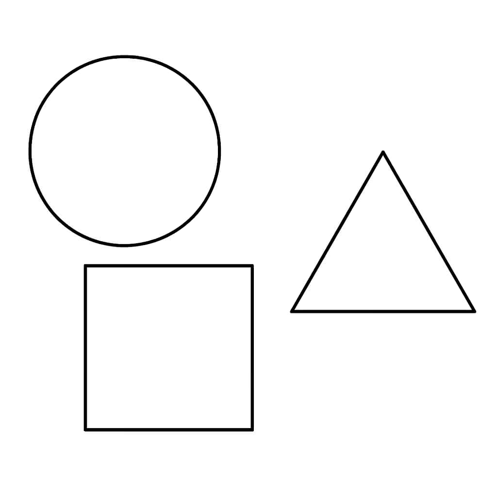 Math Coloring Pages - Basic Shapes for Toddlers