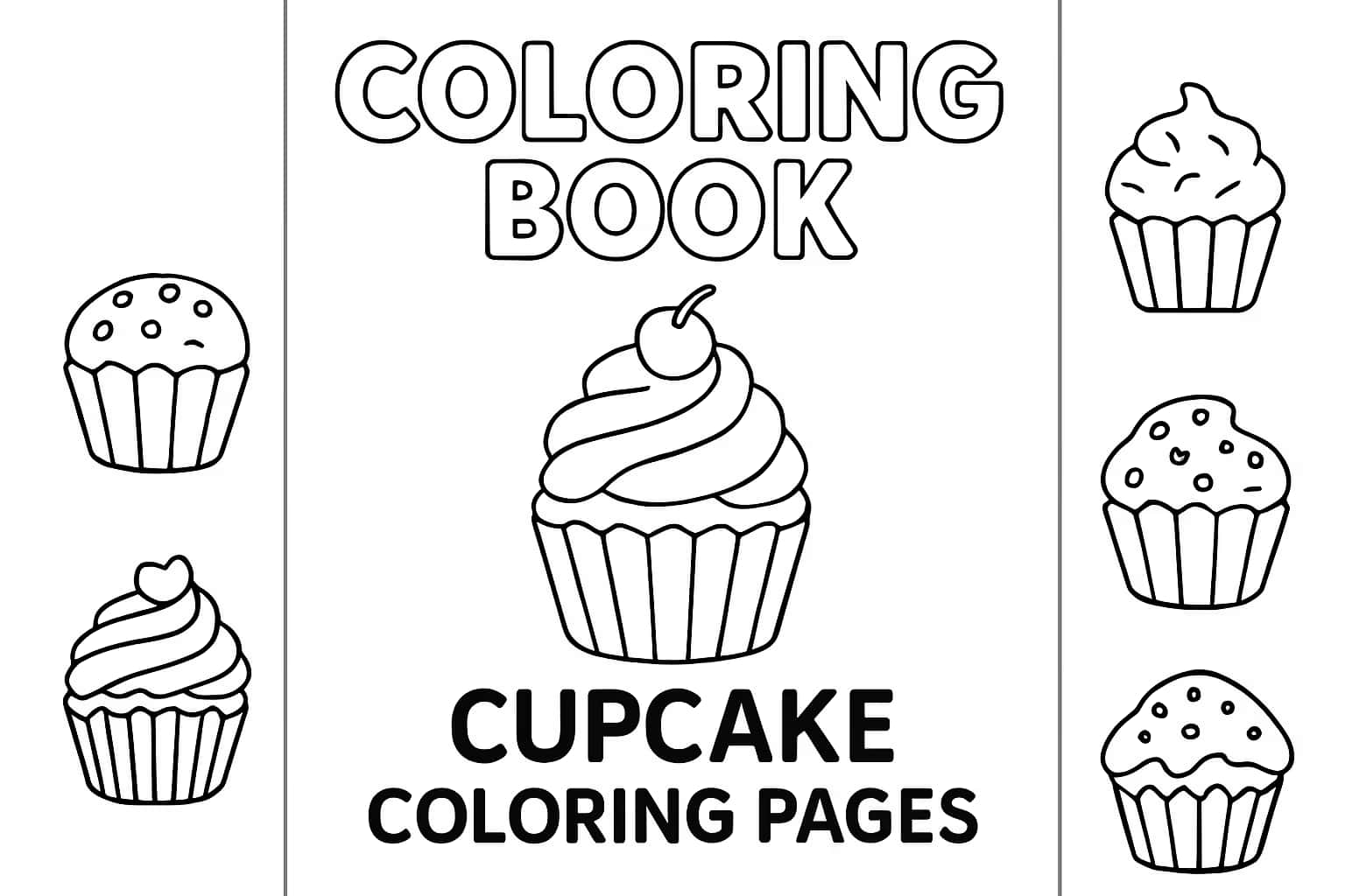 Cupcake Ausmalbilder | Süße Malvorlagen zum Ausdrucken