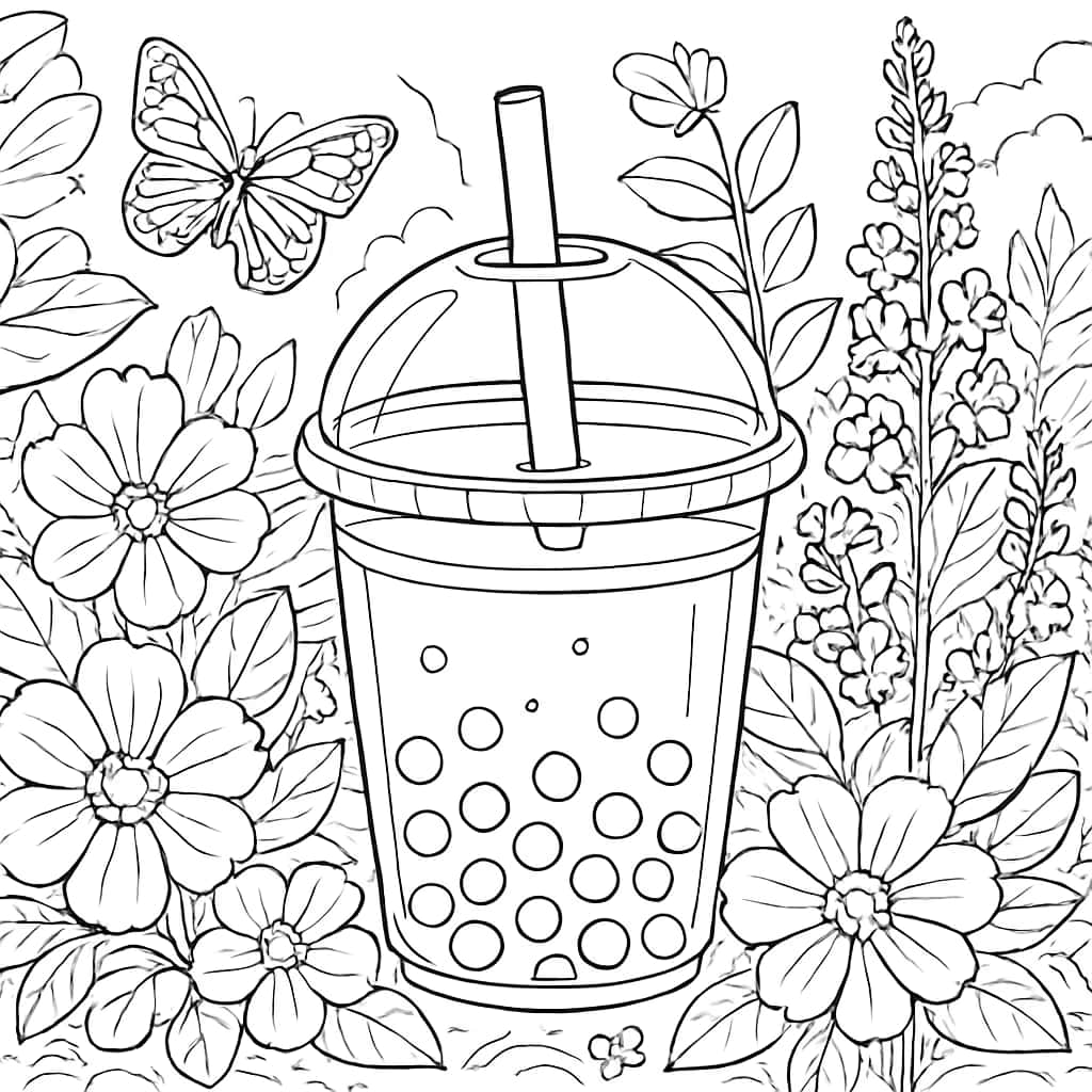 Boba Coloring Pages - Boba in Garden Printable for All Ages