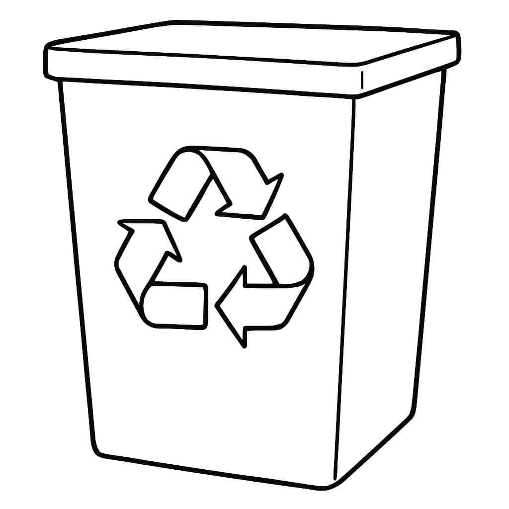 地球日涂色页:簡易回收箱圖案