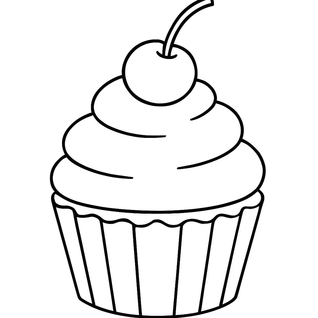 杯子蛋糕涂色页