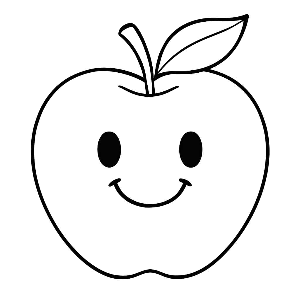蘋果涂色頁(apple coloring page)