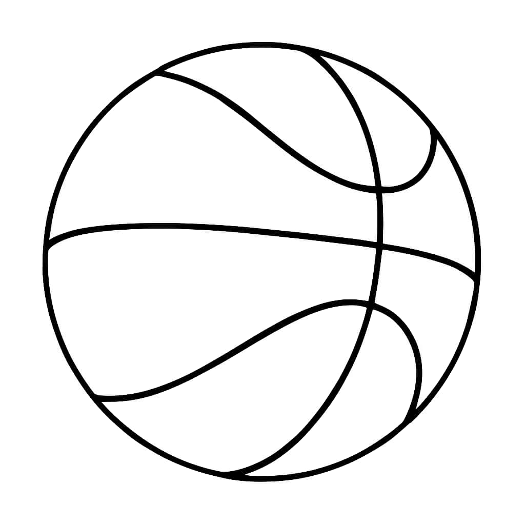 Basketball Coloring Pages - Simple Basketball for Toddlers