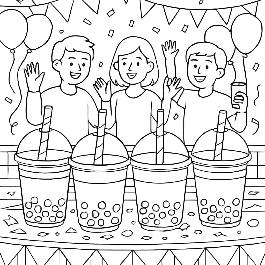 Страницы для раскрашивания с боба: Сцена вечеринки с боба