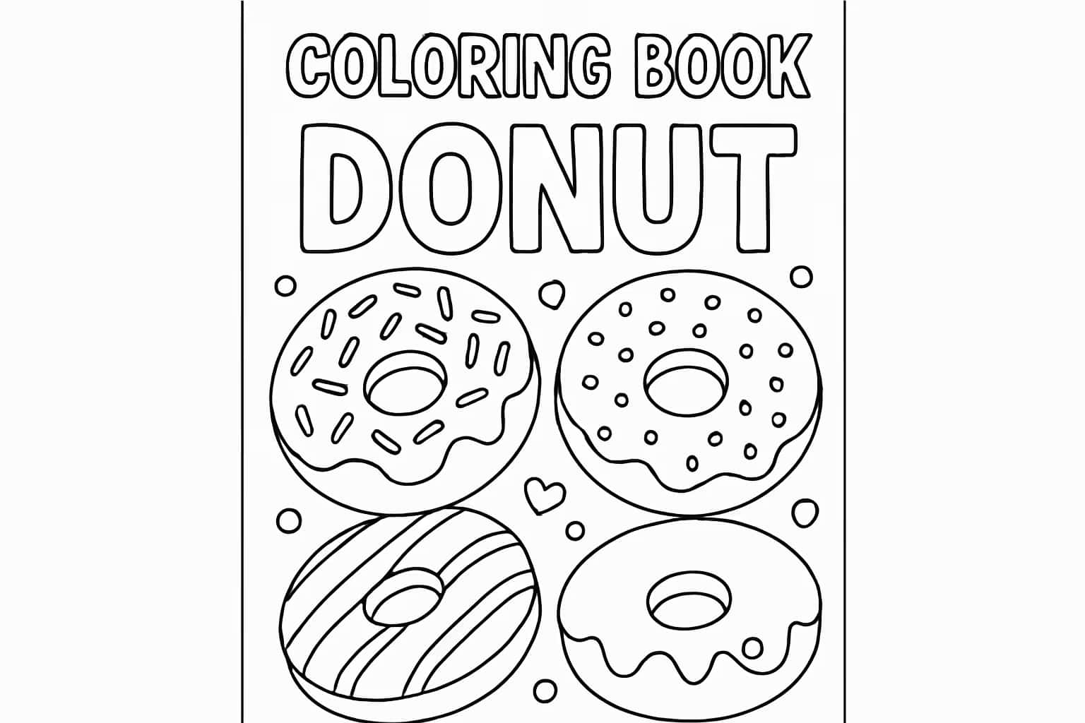 甜甜圈涂色页 | 可打印美味糕点主题涂色书 - Coloring Pages