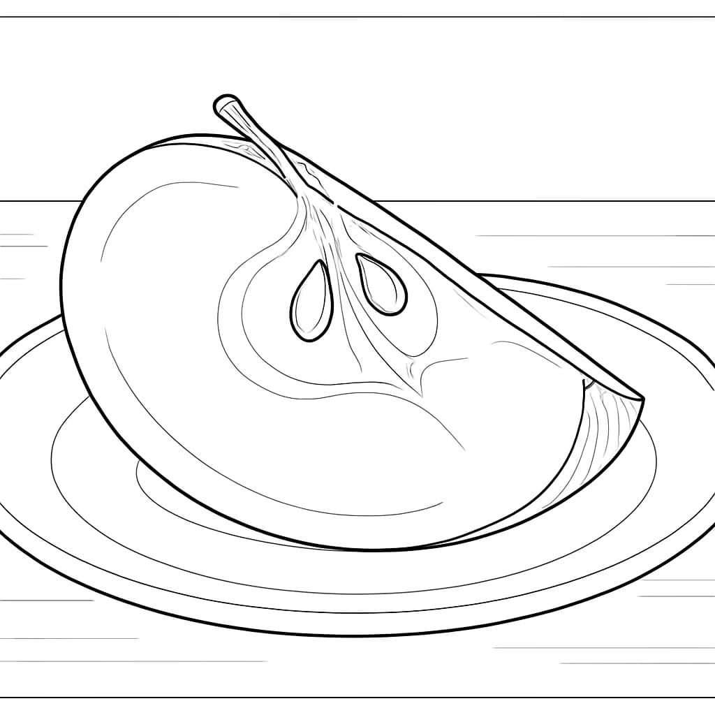 蘋果涂色頁:蘋果切片特寫