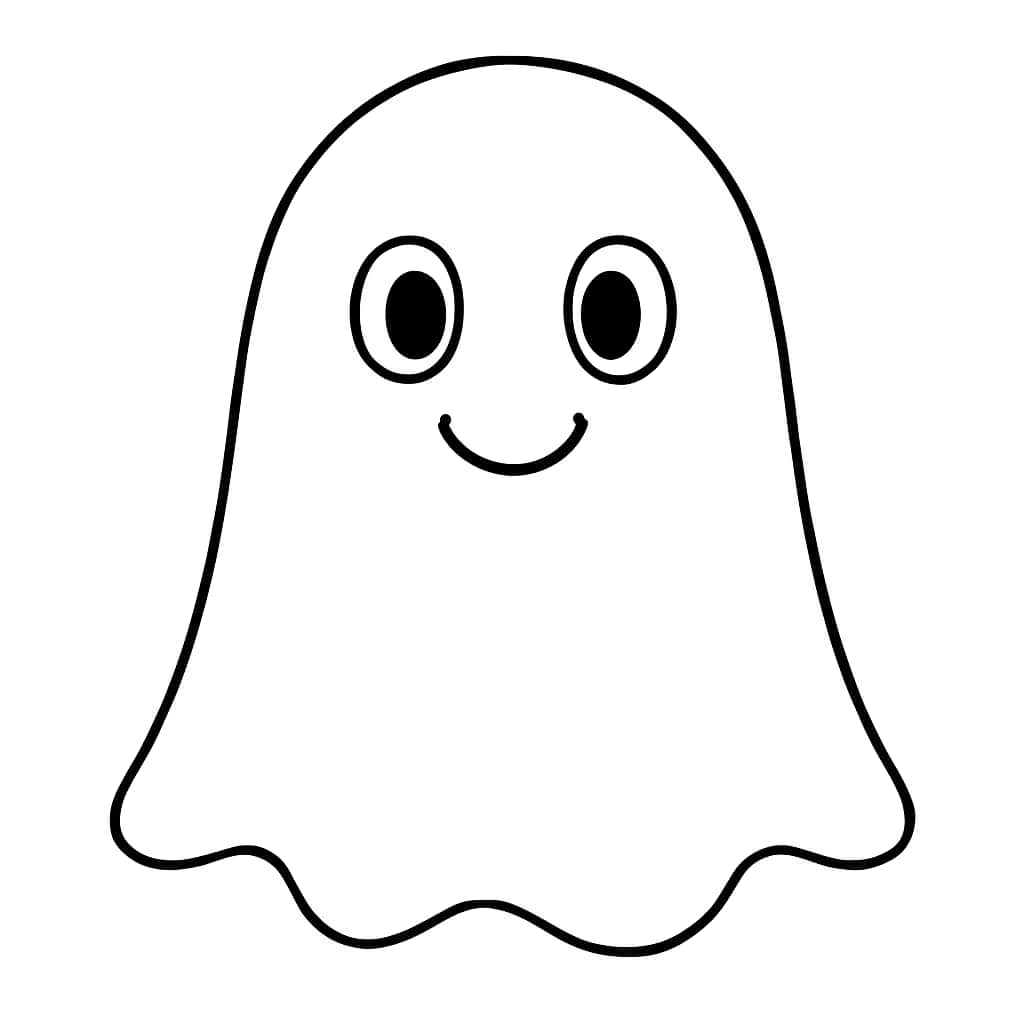 Ghost Coloring Pages - Cute Ghost Simple Design for Toddlers