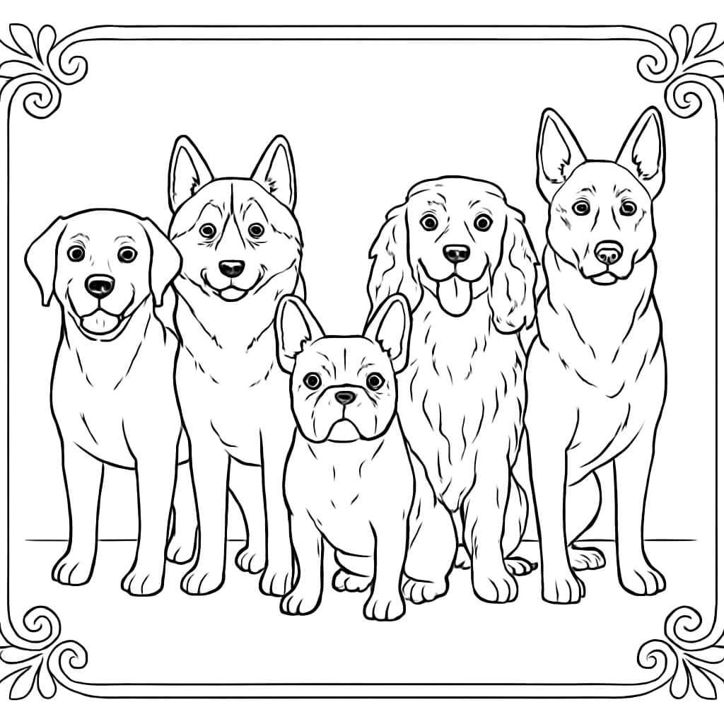Pages de coloriage de chiens – Collection de races