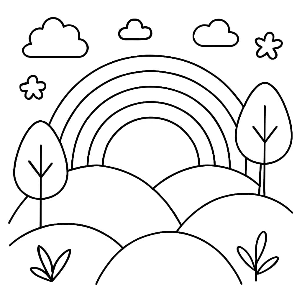 Página de Colorir Arco-Íris