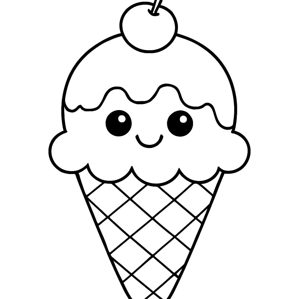 夏日涂色页:儿童专属简易雪糕筒