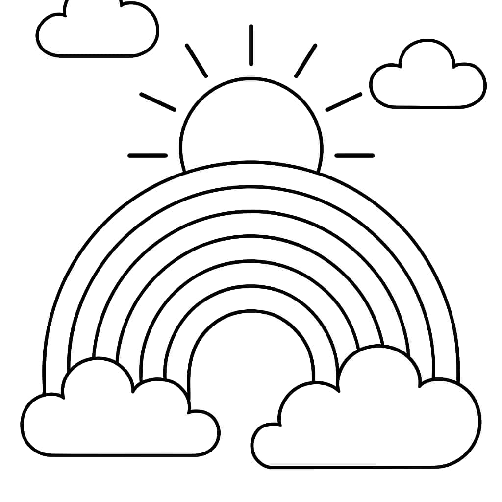 Página de Colorir Arco-Íris