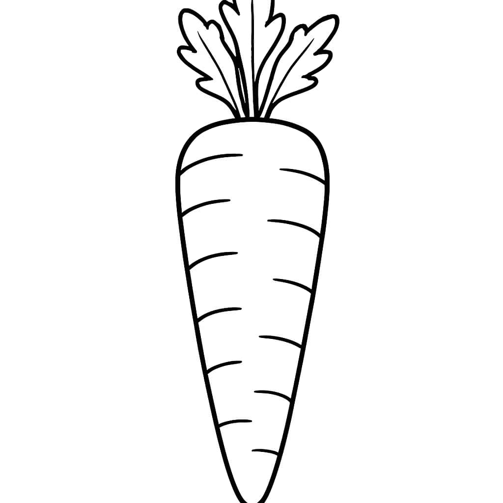 야채 색칠하기 페이지 - 당근 간단 색칠 도안