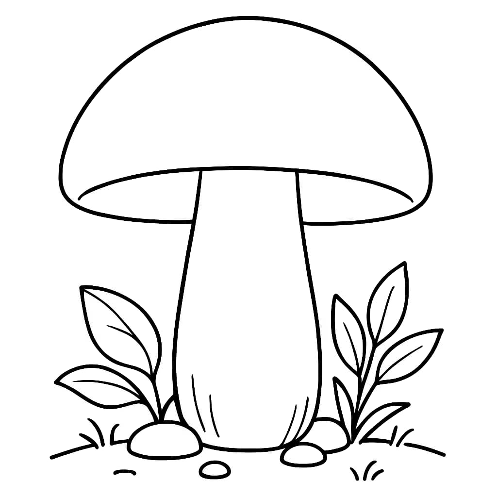 Pages de coloriage de champignons mignons